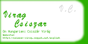 virag csiszar business card